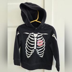 Black Skeleton Hoodie for Kids 3T